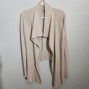Banana Republic Womens Beige Open-Front Knit Cardigan Sweater Size S